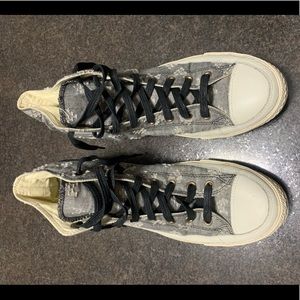 Converse High Top Distressed Canvas Blue Gray